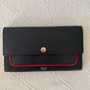Celine Continental Wallet with Red Trim - with dust bag